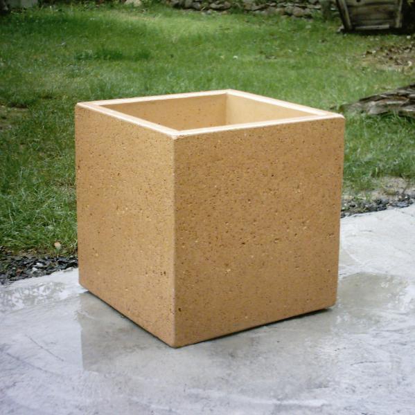 Jardinière carrée 47x47 Aspect pierre ocre